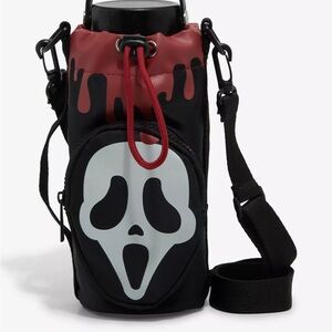 Ghost Face Mask Glow-In-The-Dark Water Bottle Sling Hot Topic Horror
